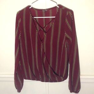 Small maroon blouse with stripes